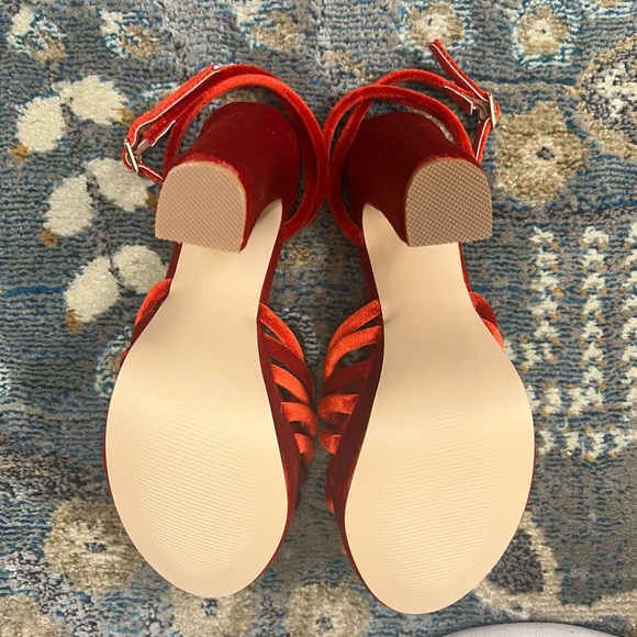 Suede Heels with Knot Detail and Ankle Strap - Picture 5 of 12